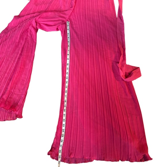 Beyond Words Womens Sleeveless Pleated Jumpsuit with Belt in Pink Coral Large - Picture 12 of 15